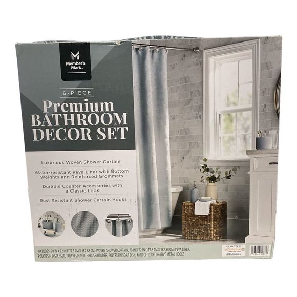 Member's Mark 6-Piece Premium Bath Set (Blue Crest) - Picture 2 of 2